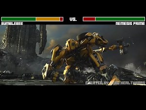 Bumblebee vs. Nemesis Prime fight WITH HEALTHBARS | HD | Transformers: The Last Knight