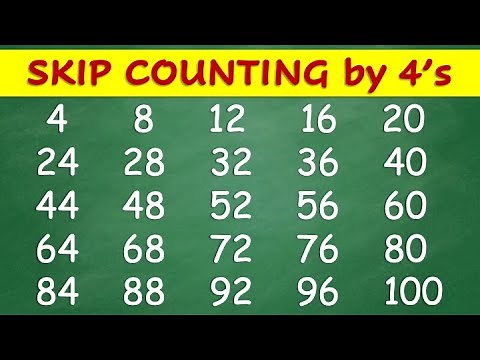 Skip Counting by 4 | Skip Counting by 4's to 100