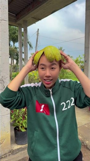 Grapefruit peel worn on the head #haibadane #shorts