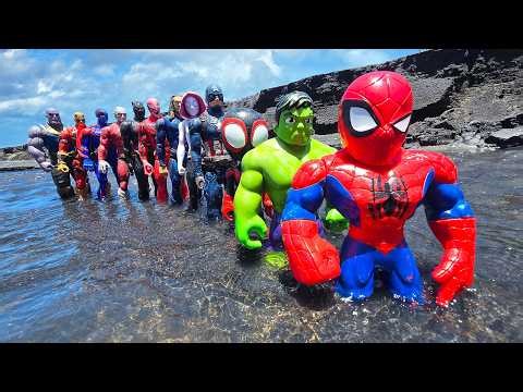I Found Avengers Action Figure Buried In The Sand! Spider-man, Hulk, Captain America, Red Venom #54