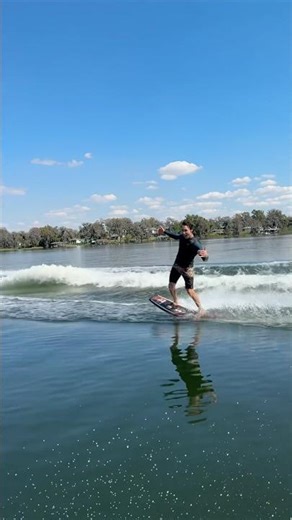 Wakeboarding with no hands, or rope? #wakeboarding #viral