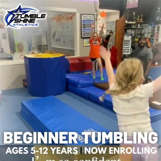 ✨ BEGINNER TUMBLING = BIG CONFIDENCE BOOSTS! New to tumbling? No worries—we’ve got the perfect place to start! 🙌 At Tumble Shine, our beginner tumbling classes are: 💙 Designed for ages 5–12 💥 Focused on safety, fun, & foundational skills 🌈 Full of encouragement, laughter, and learning! Whether your child dreams of cartwheels or just wants to get moving, we’ll help them build strength, flexibility, and confidence—one skill at a time 💪 📲 Enroll now at TumbleShine.com 🎉 Try 3 weeks for just 