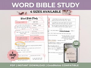 Word Bible Study, Bible Study Printable, in Depth Digital Bible Study, Scripture Study Notes, PDF Bible Worksheets - Etsy