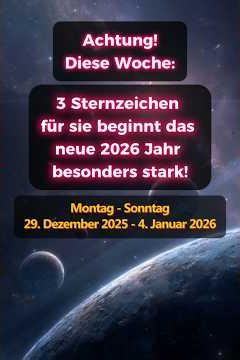 3 Sternzeichen – mit mega Neujahrsglück! 🎆 Wochenhoroskop 29. Dezember 2025 – 4. Januar 2026