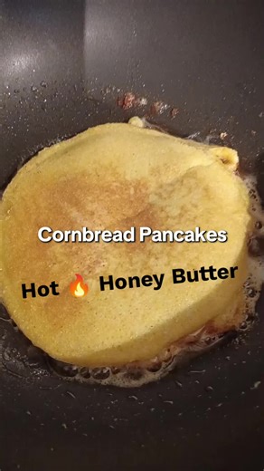 Delicious Fried Cornbread Pancakes with Hot Honey Butter