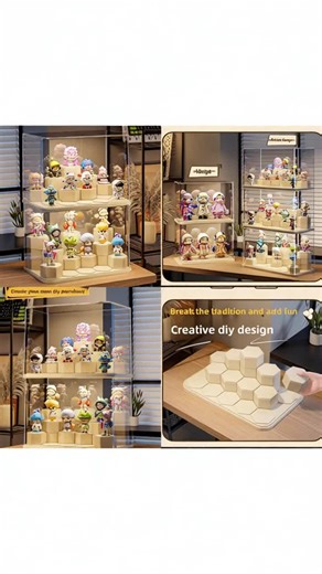 Transparent Dustproof Display Box, DIY Design Storage for Keychains Watches Jewelry, Living Room Bedroom Study Organizer Multi-Functional Case, Durable Storage Organizer