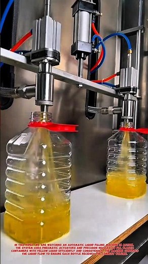 Automatic Liquid Filling Machine Process | Industrial Bottle Filling System.