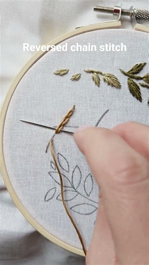 Reversed chain stitch tutorial Home PDF pattern #embroidery #tutorial #diy #handmade #craft #stitch