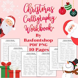 Christmas Calligraphy Workbook: Hand Lettering Tracing Sheets, Holiday Practice PDF PNG, Modern Script Worksheet - Etsy