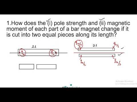 POLE STRENGTH AND MAGNETIC MOMENT OF EACH PART OF A BAR MAGNET CHANGES IF IT IS CUT INTO TWO EQUAL