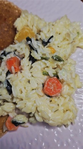 Cream of Spinach Risotto #easyrecipe #quickrecipe #onepotmeal