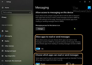 Prevent Apps from accessing Texts or Messages in Windows 11