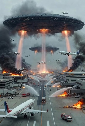MD MASHUDUL ISLAM on Instagram: "A chaotic alien attack on New York JFK, London Heathrow, and Sydney airports, with destruction and emergency response."