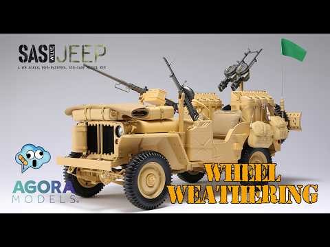 Wheel wethering the Agora 1/8 British SAS Willys Jeep