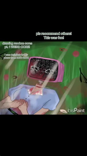 I miss my weirdcore phase, 7th grade me would be proud of this drawing 😭. Weirdcore is an aesthetic filled with nostalgia and surreal vibes. I definitely love this aesthetic because of its impact on my art story. #fyp #drawing #weirdcore #weirdcoreoc