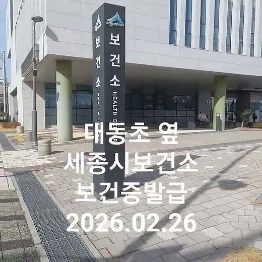 대동초 보건증발급 세종시 보건소 2026.02.26