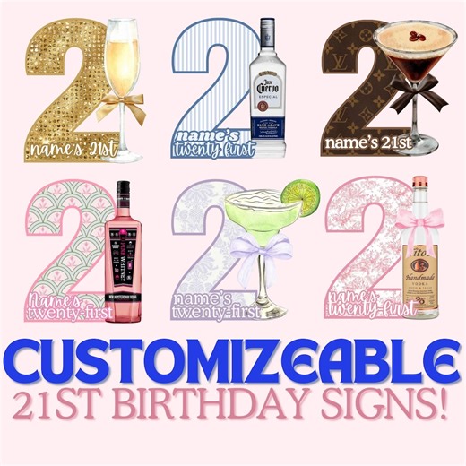 Custom 21st Birthday Sign: Personalized Celebration Poster (digital Download) - Etsy