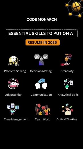 Essential Resume Skills for 2026! 🧐💻🔥 #resume #career #skills