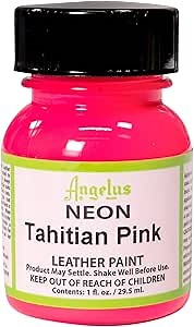 Angelus Neon Leather Paint, 1 oz., Tahitian Pink