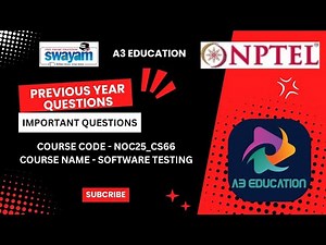 NPTEL SOFTWARE TESTING PREVIOUS YEAR QUESTIONS AND IMPORTANT QUESTIONS | 4 WEEK COURSE | 2025