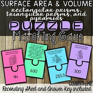 Surface Area and Volume Matching Game
