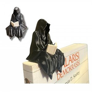 Sitting Ghost Figurine Reading a Book – Suriel ACOTAR Inspired Decoration | Unique Fantasy Home Decor For Book Lovers