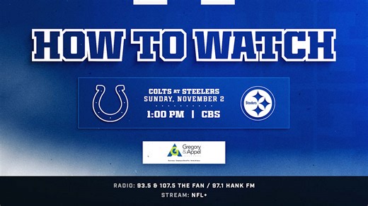 How to watch the Indianapolis Colts at Pittsburgh Steelers on November 2, 2025