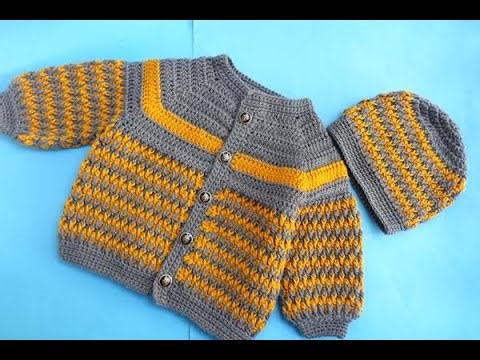 Crochet Baby Cardigan for Begginers/ Baby Sweater for Boys & Girls Easy Free Pattern +Tutorial