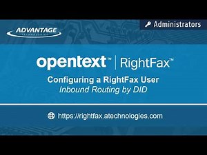 Configuring a RightFax User – Defining Inbound Routing