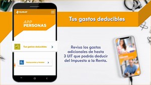 🔴 Nuestra nueva #AppPersonas SUNAT permite a los trabajadores dependientes e independientes revisar los gastos deducibles del Impuesto a la Renta que vienen realizando en el año. 📱 ▪ Dale clic y descarga ➜ https://bit.ly/2Yrh0SH ⏬ Disponible en App Store y Google Play. | SUNAT