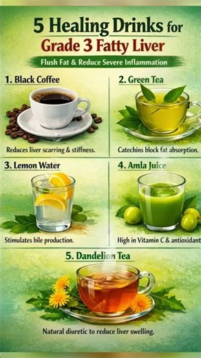 5 Healing Drinks forGrade 3 Fatty Liver #healthydrinks