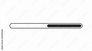 Lessening progress bar black and white loading animation. Reduce, narrow loading bar outline 2D cartoon preloader, flat ui element 4K video loader motion graphic. Waiting animated indicator gif