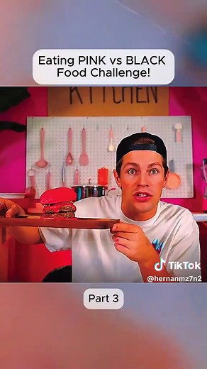 Eating PINK vs BLACK Food Challenge! #staywild #ben_azelart #foryou #Lifestyle