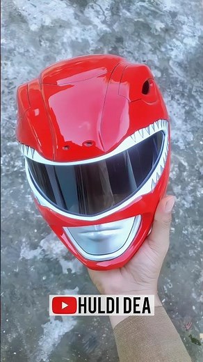 Latest red Power ranger helmet #cosplay #powerrangers #cosplayer