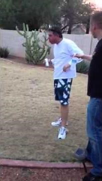 Funny drunk man puking during Super bowl halftime