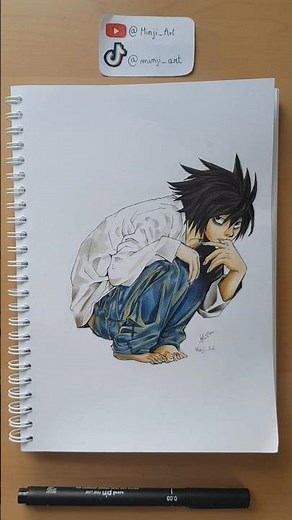 How to draw L | Death note #deathnote #animeeart #drawing #dessin #art