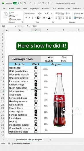 How to Create a Progress Image Chart in Excel