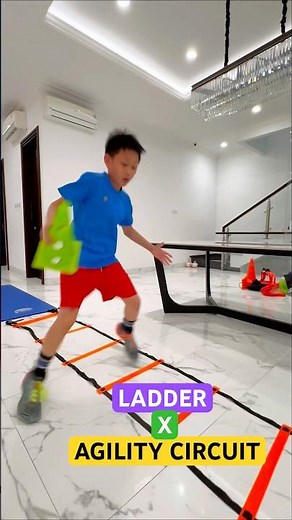 AGILITY CIRCUIT 🔥 LADDER DRILL 🌟 FAST FEET #shorts #speedandagility #exerciseathome