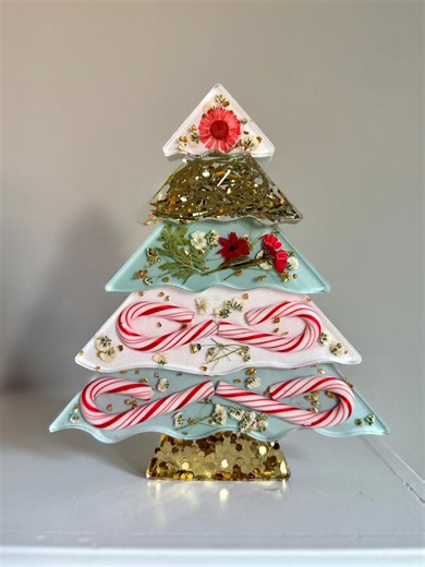 Winter Wonderland Stackable Resin Tree: Holiday Table, Mantel or Shelf Decor, Table Art, Puzzle - Etsy