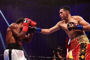 Photos: David Benavidez Beats Down, Stops Angulo in Ten