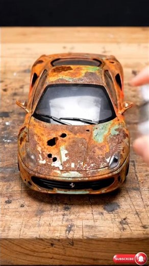 Rusty Ferrari Toy Car Restored Like New 🚗🔥 #Satisfying