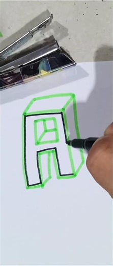 Outline Alphabet A with Marker Pen #yiichy