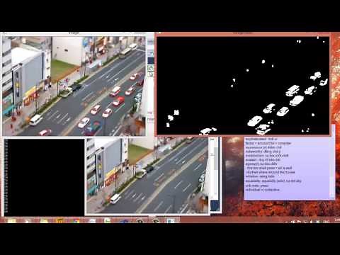 Background subtraction implemented in C++ & openCV using MOG algorithm
