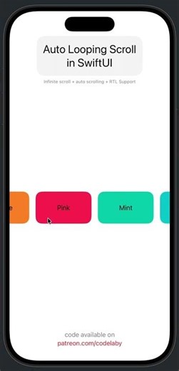 Auto looping scroll in SwiftUI (Interactive Marquee)