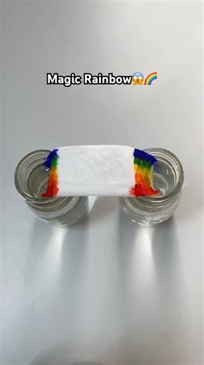 Magic Rainbow😱🌈 using tissue paper #art #hack #shorts