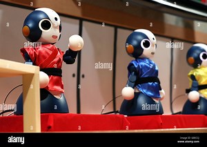 Chiba, Japan. 30th Apr, 2016. Japan's telecommunication giant NTT displays robot ogiriashow, humanoid robots Sota give unique coments to various topics during the Niconico Chokaigi in Chiba on Saturday, April 30, 2016. Some 150,000 visitors enjoyed over 100 booths including games, hobbies, sports, politics as well as Japan's sub cultures at the two-day offline meeting sponsored by Japan's video sharing website "Niconico Douga". © Yoshio Tsunoda/AFLO/Alamy Live News Stock Photo - Alamy