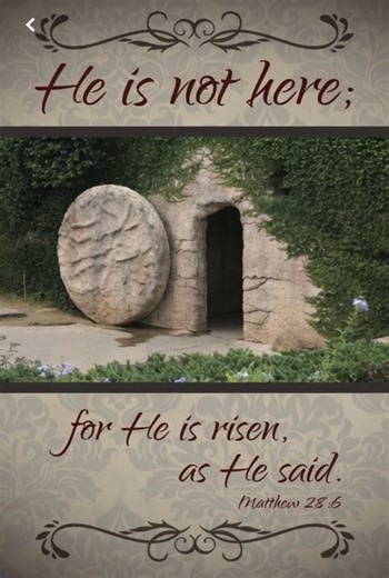 🌅 Good Evening, friends!As the sun sets on this Holy Saturday, our hearts are full of quiet anticipation.Tomorrow is Resurrection Sunday — the day the stone was rolled away, the tomb was found empty, and hope burst forth like the dawn.“He is not here; for He is risen, as He said.” Matthew 28:6Tonight we wait in faith, just as the disciples did… knowing that death could not hold Him, and the grave could not keep Him.May your evening be peaceful, your heart expectant, and your spirit ready to cel