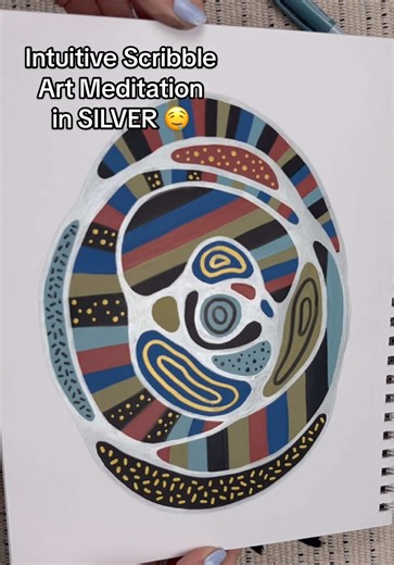 Intuitive Scribble Art Meditation in Silver