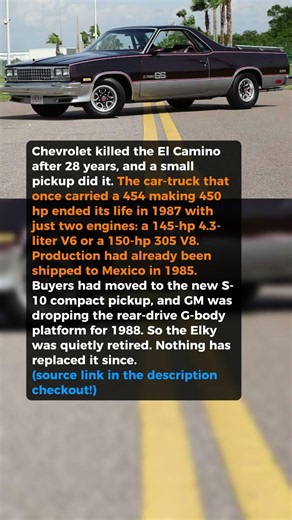 A Small Pickup Killed the El Camino After 28 Years #shorts #car #automobile