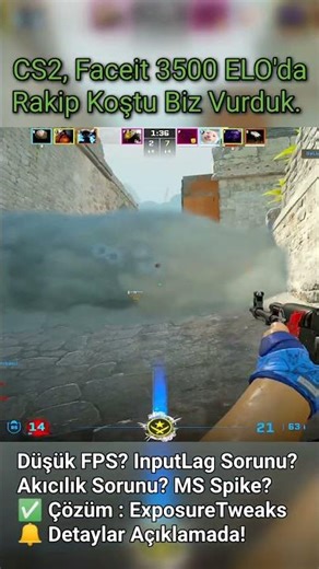 CS2, Faceit 3500 ELO'da Rakip Koştu Biz Vurduk! #shorts #counterstrike